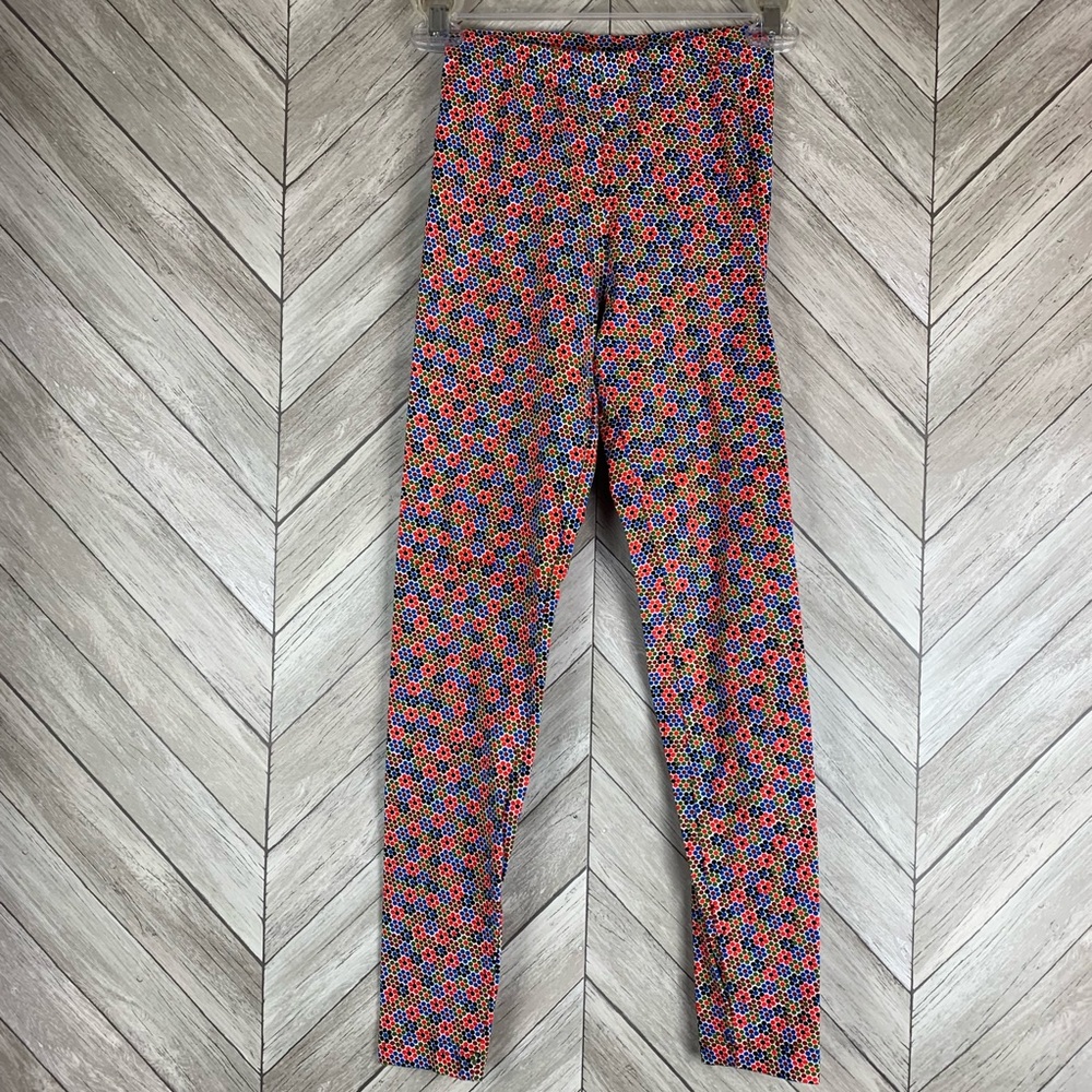 American Apparel colorful dot retro floral mosaic tile leggings XS
